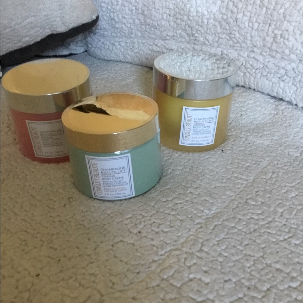 Champagne Body Crème Trio - Mint, Coral & Yellow